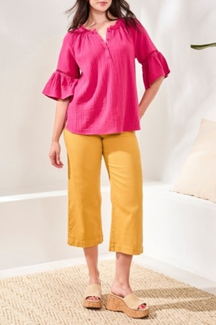 Tribal RAGLAN SLV BLOUSE W/ TAPE DTL-6059O