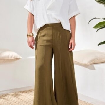 Tribal WIDE LEG FLOWY PANT-RAINFOREST