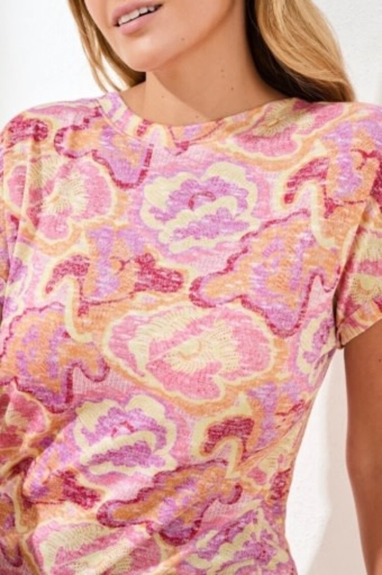 Tribal Tribal Cap Sleeve Wear 2 Ways Boat or V Neck Top 6108O