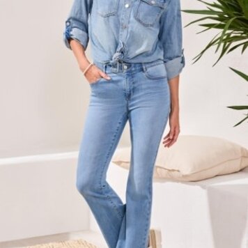 Tribal Tribal Coastal Blue Audrey Hugging Flare Jeans 6119O