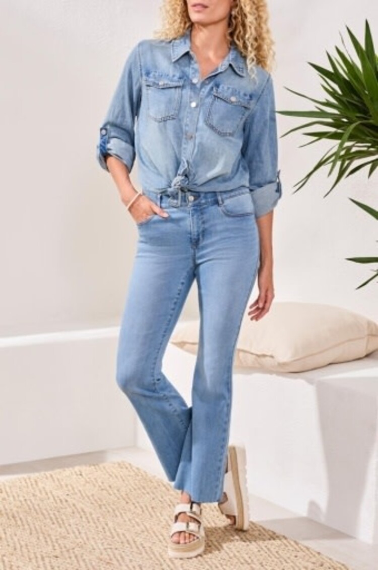 Tribal Tribal Coastal Blue Audrey Hugging Flare Jeans 6119O