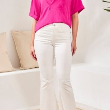 Tribal AUDREY HUGGING FLARE JEANS-WHITE 6119O