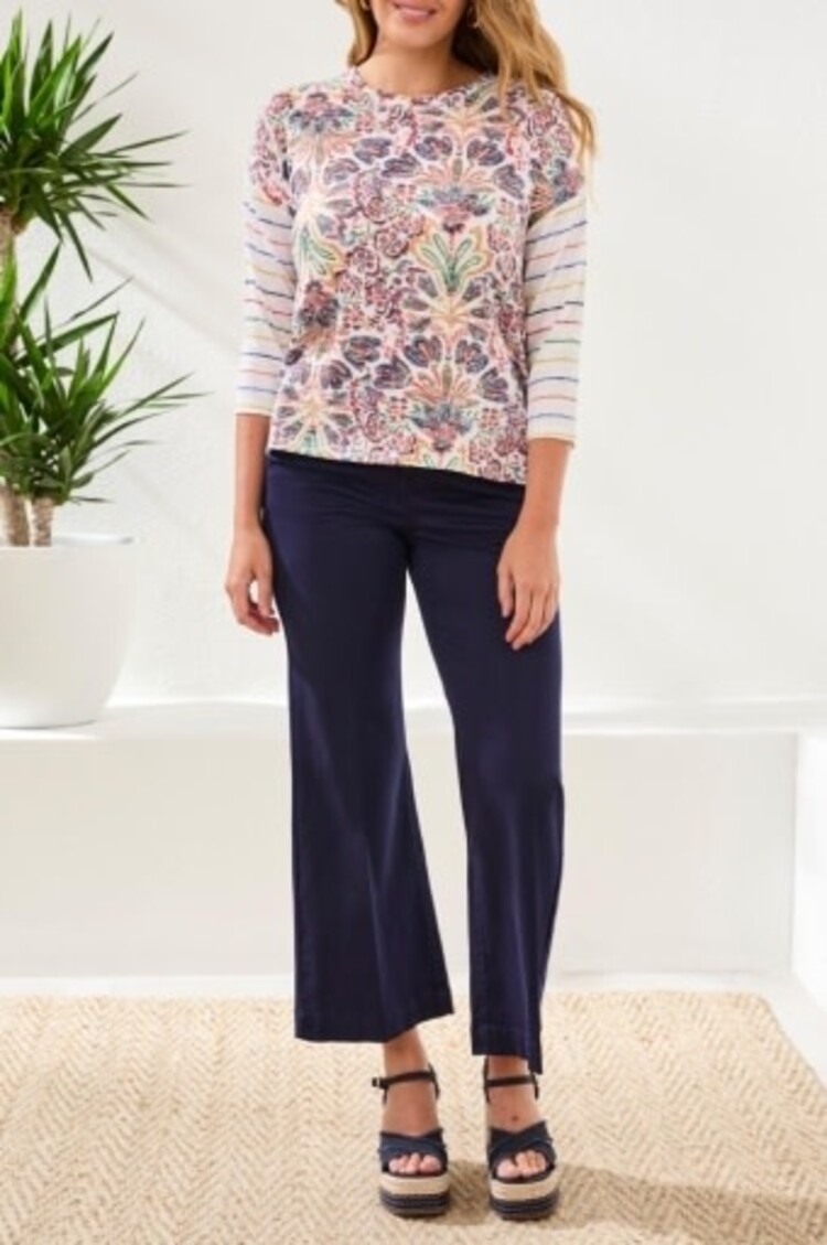Tribal Tribal 3/4 Sleeve Crew Neck Top 6124O