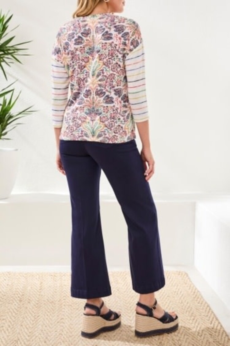 Tribal Tribal 3/4 Sleeve Crew Neck Top 6124O