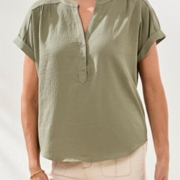 Tribal EXTENDED SLV POPOVER BLOUSE-6137O