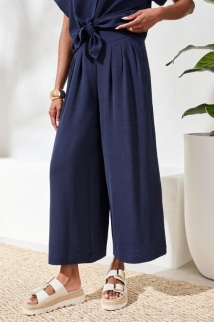 Tribal Tribal Flowy Crop Pant W/ Elastic Waistband 6146O