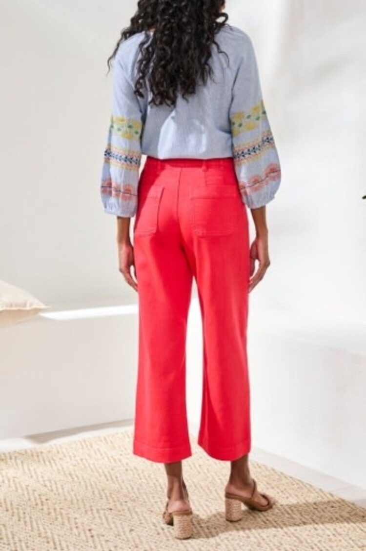 Tribal Tribal Sophia Hugging Crop Palazzo Denim Pant 6148O