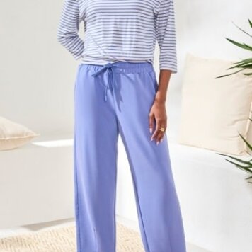 Tribal 3/4 SLV  BOAT NK TOP W/KNOT DTL- 6158O