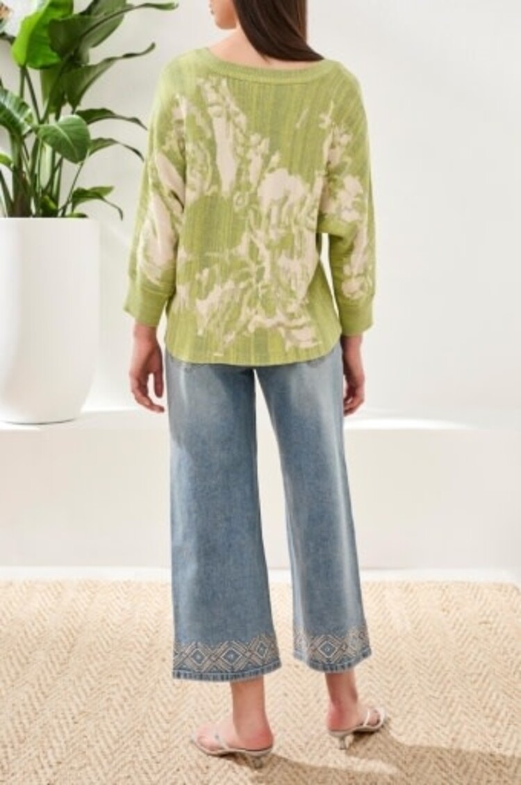 Tribal U-NECK JACQUARD 3/4 SLV  SWEATER 6160O