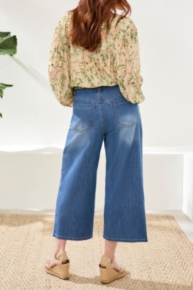 Tribal AUDREY PLEATED CROP WIDE JEANS 6189O
