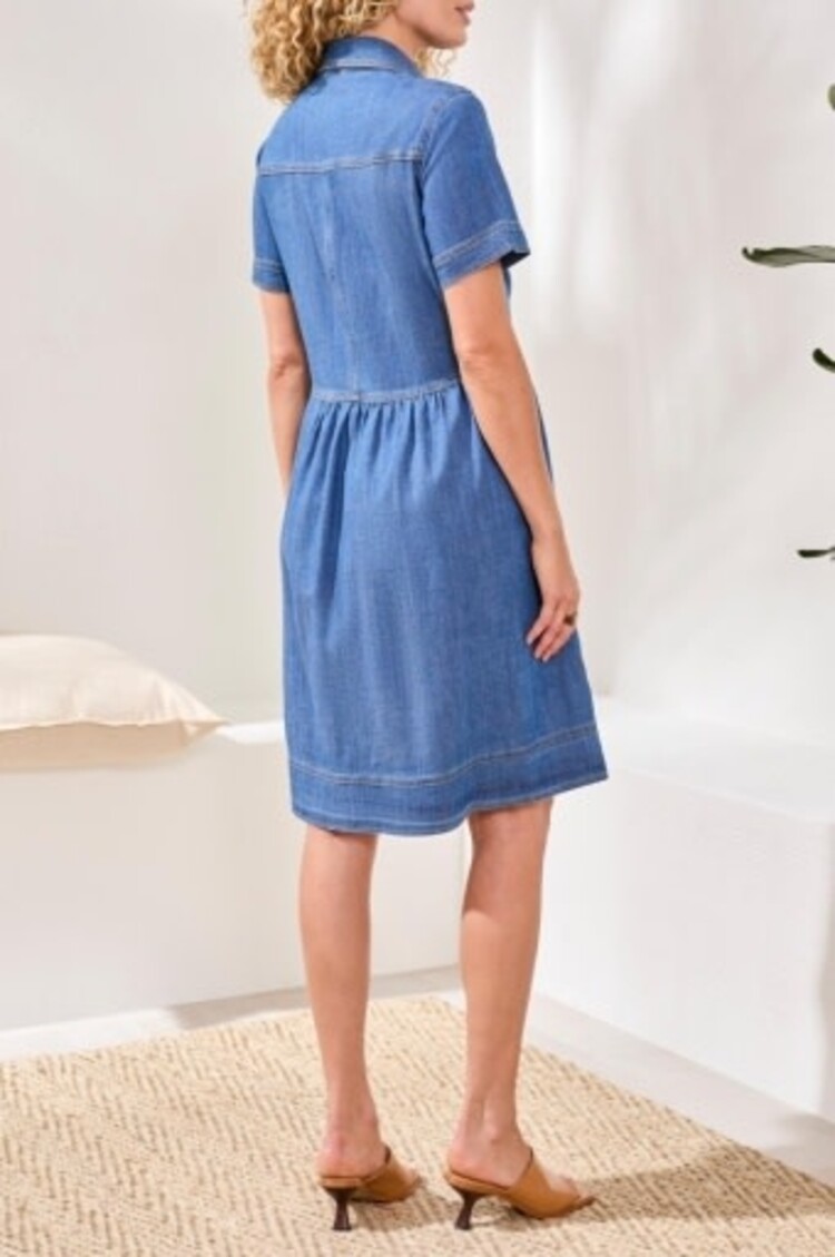 Tribal BTN DOWN FLOWY DRESS W/ POCKETS-6190O