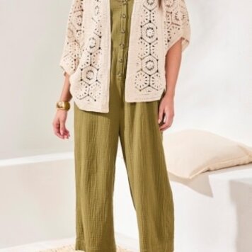 Tribal CROCHET CARDIGAN-NATURAL