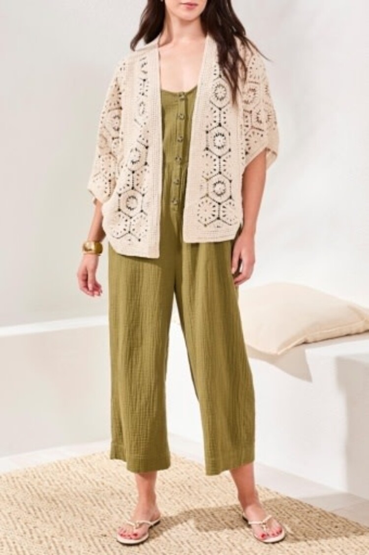 Tribal CROCHET CARDIGAN-NATURAL