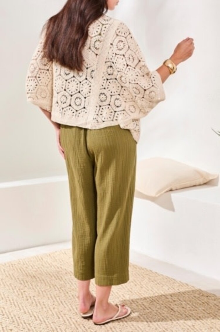 Tribal CROCHET CARDIGAN-NATURAL