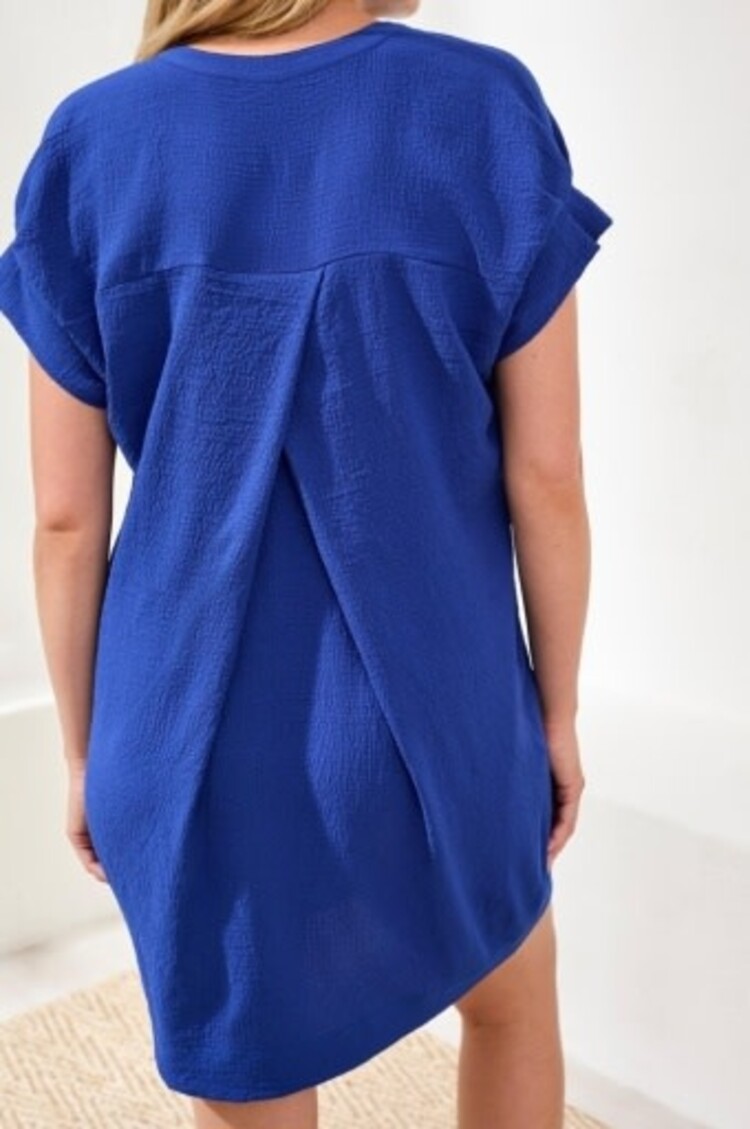Tribal Tribal Shift Dress W/ Sleeve Detail & Pockets 955O