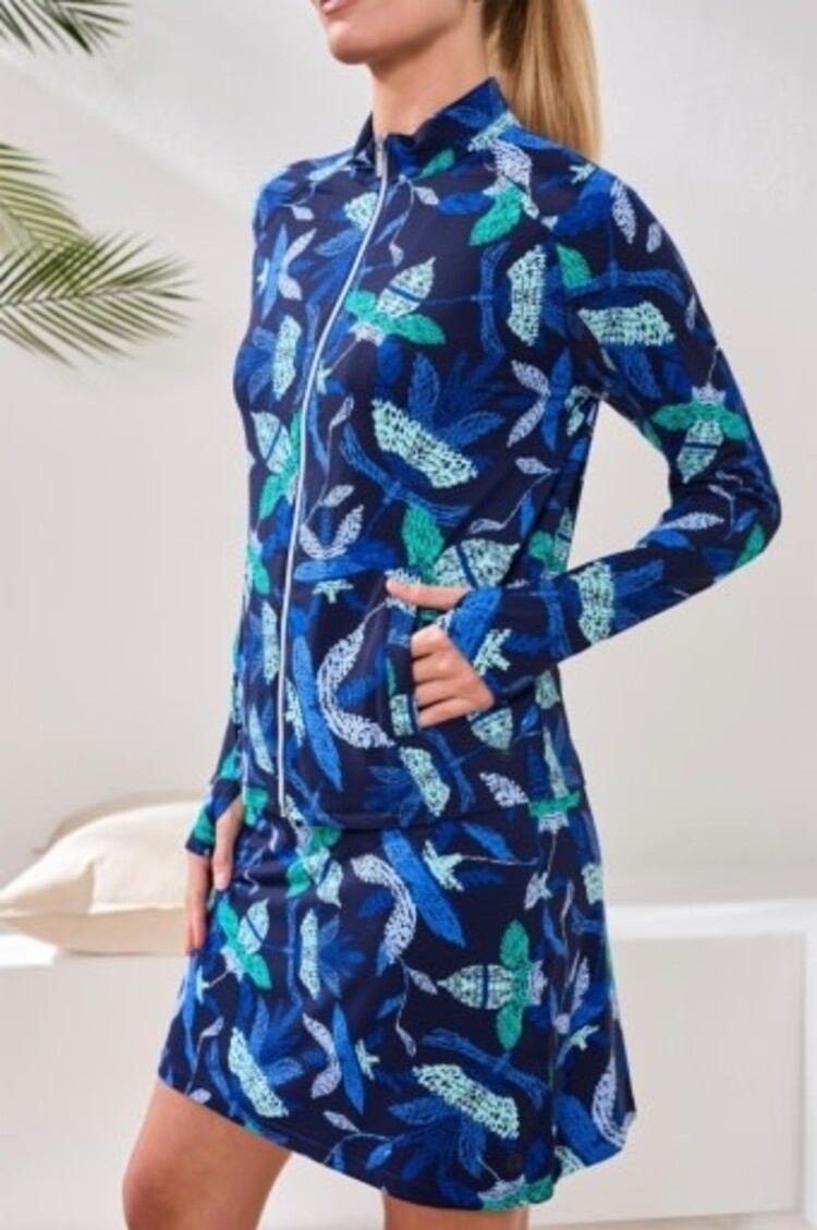 Tribal PRINTED MOCK-NECK CARDIGAN WITH LONG SLEEVES-1817O