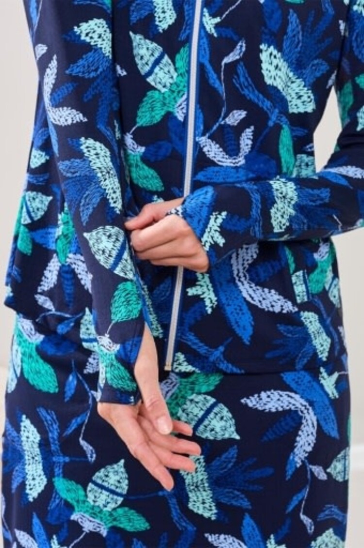 Tribal PRINTED MOCK-NECK CARDIGAN WITH LONG SLEEVES-1817O