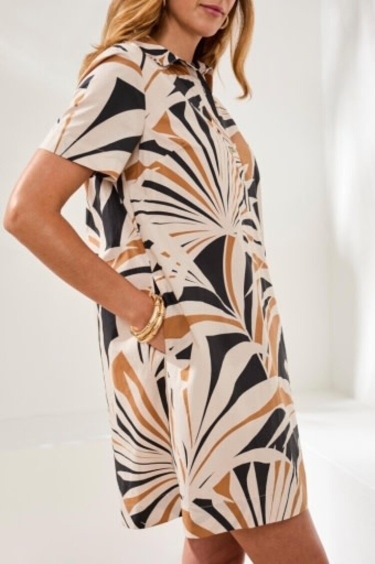 Tribal S/S 1/2 BTN PLACKET DRESS-CANVAS