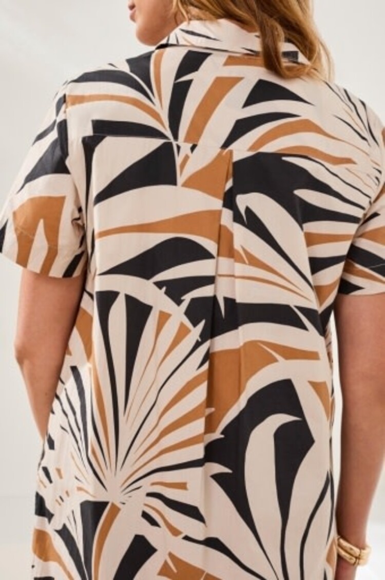 Tribal S/S 1/2 BTN PLACKET DRESS-CANVAS