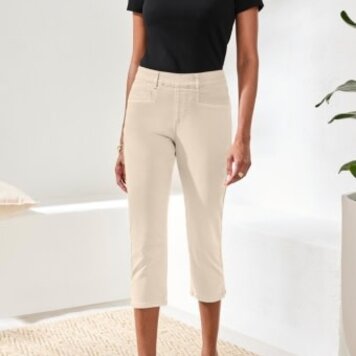 Tribal PULL ON CAPRI W/ TOPSTITCH DETAILS-2442O