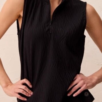 Tribal Tribal Sleeveless Zip Mock Neck Top 2450O