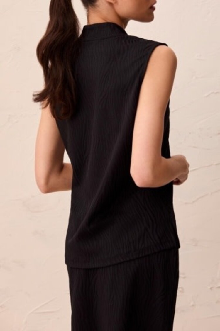 Tribal Tribal Sleeveless Zip Mock Neck Top 2450O