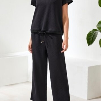 Tribal CREW NECK TOP W/DRAWCORD-2463O