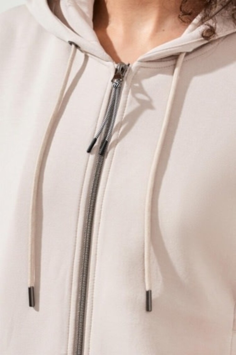 Tribal TECHNO LUX - L/S HOODED CARDIGAN W/COMBO-SANDDUNE