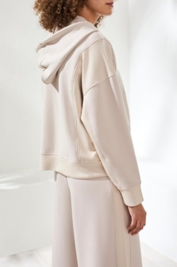 Tribal TECHNO LUX - L/S HOODED CARDIGAN W/COMBO-SANDDUNE