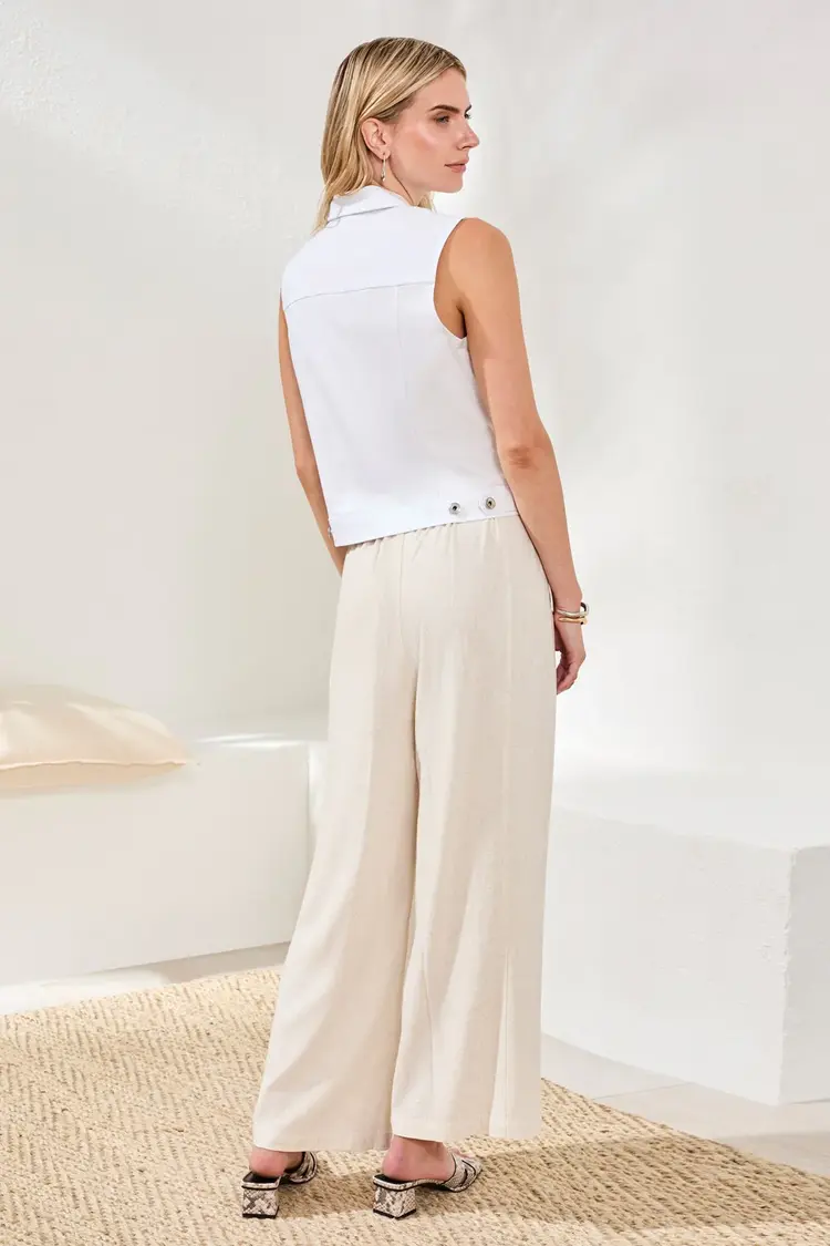 Tribal SLEEVELESS DENIM JACKET W/POCKETS-NAUTICAL