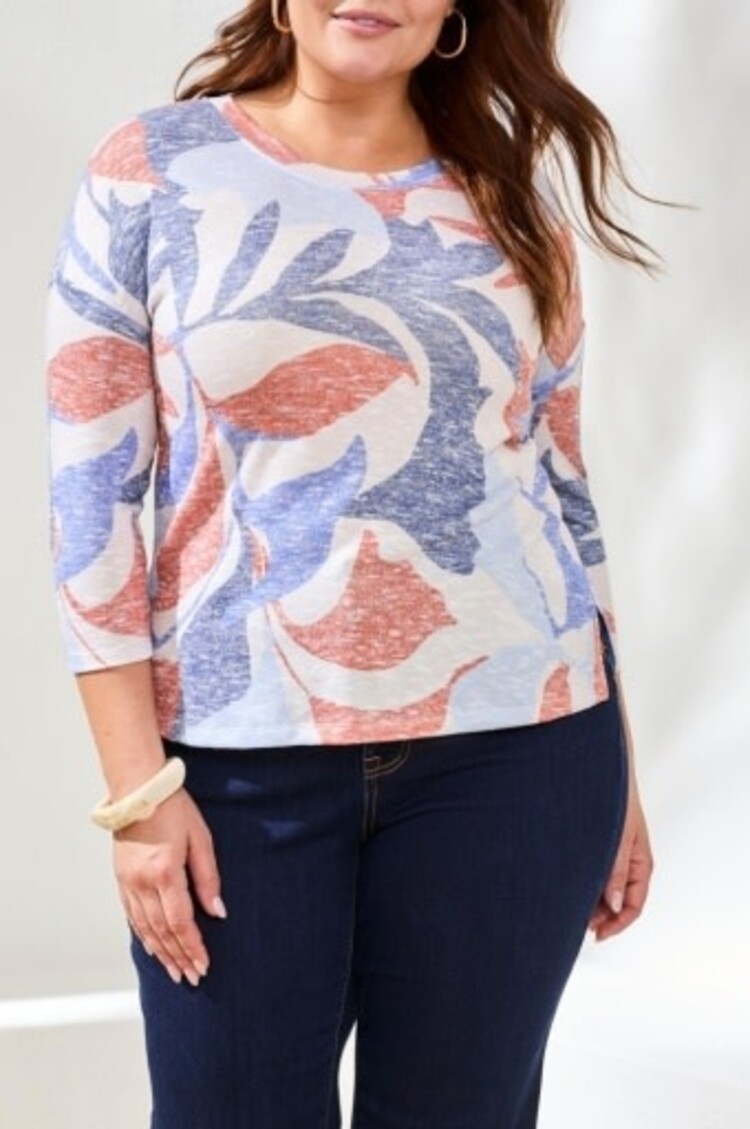Tribal Tribal 3/4 Sleeve Crew Neck Top 6124O