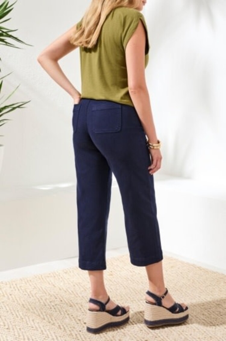 Tribal Tribal Sophia Hugging Crop Palazzo Denim Pant 6148O