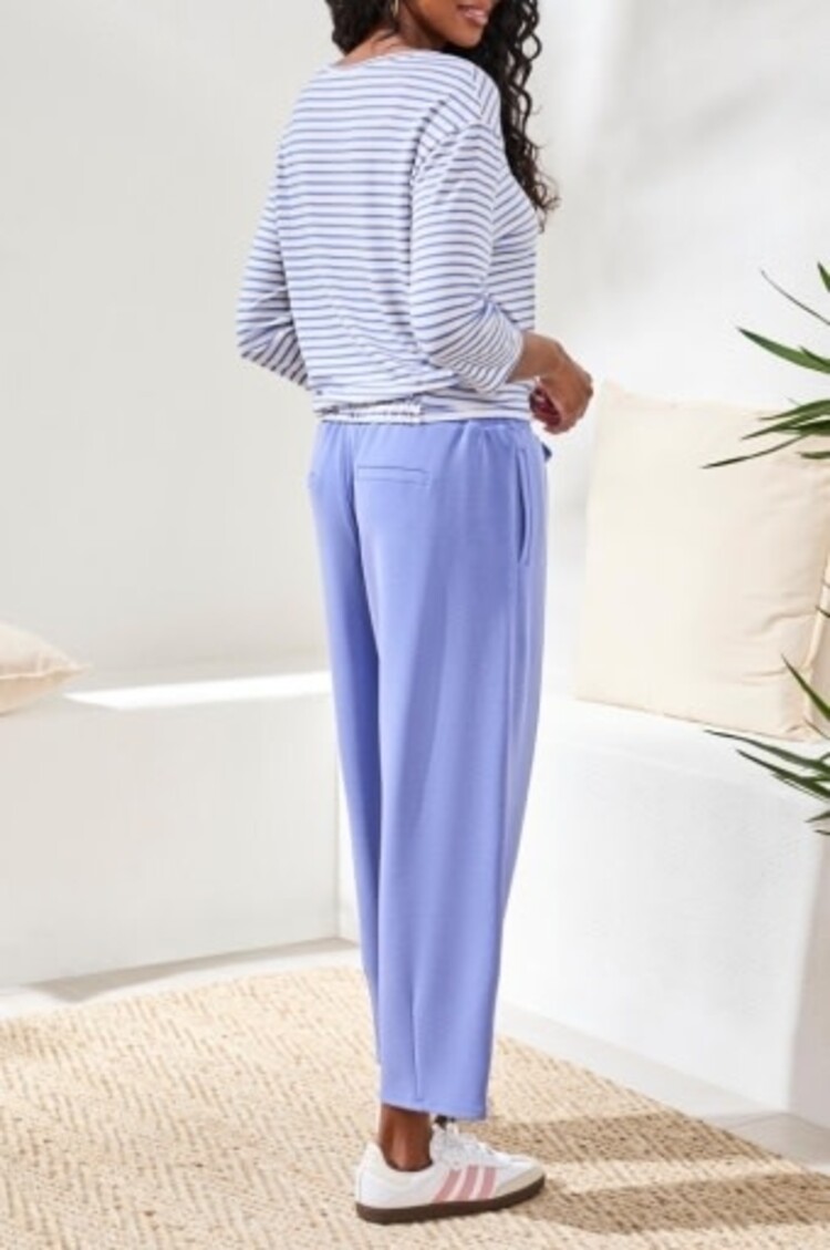 Tribal 3/4 SLV  BOAT NK TOP W/KNOT DTL - 6158O