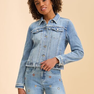 French Dressing Jeans FDJ Embroidered Denim Jacket 1450632