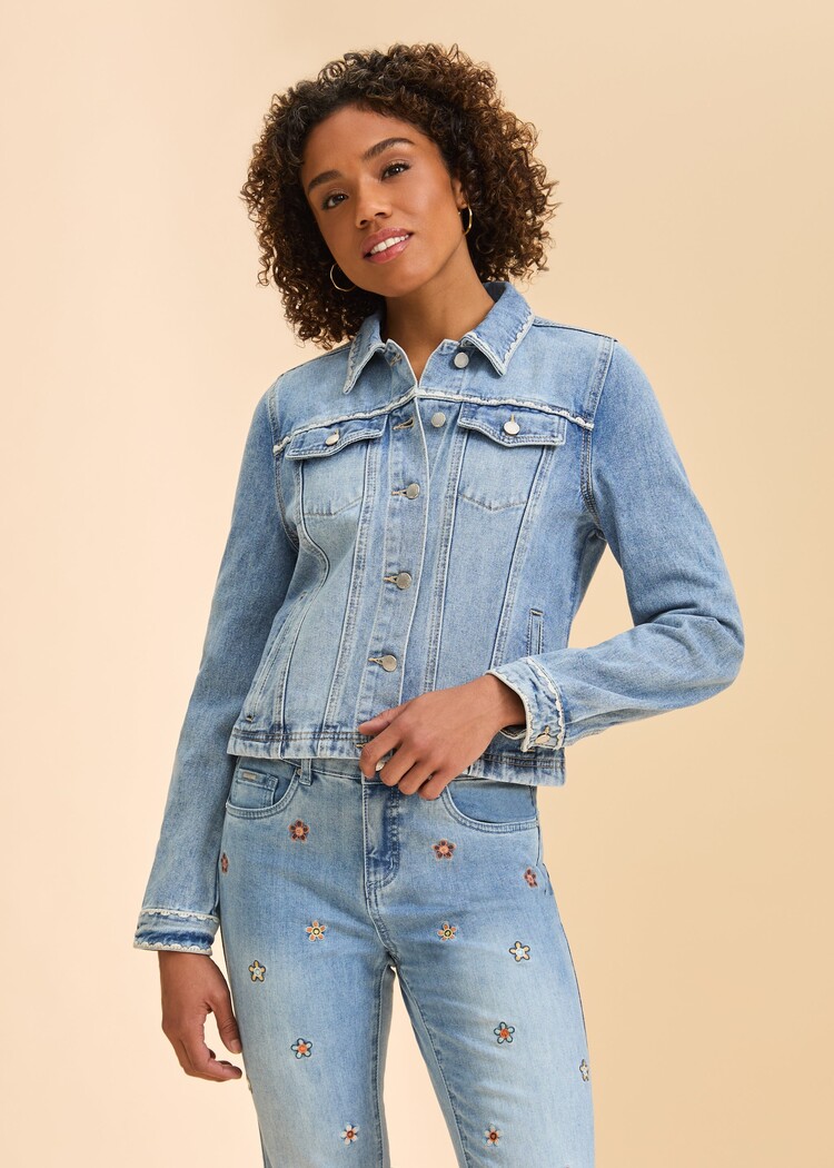 French Dressing Jeans FDJ Embroidered Denim Jacket 1450632