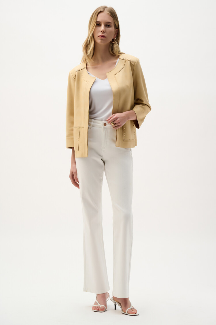 Joseph Ribkoff Joseph Ribkoff Foiled Scuba Suede Boxy Jacket With Stud Details 262905