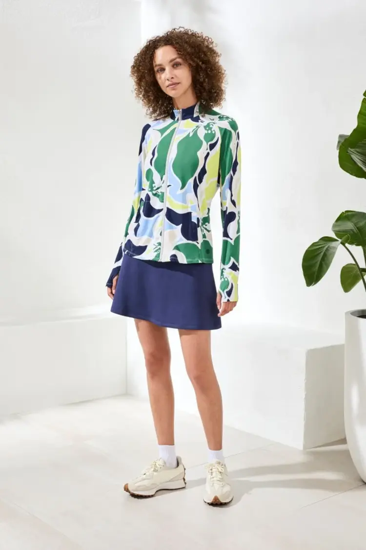 Tribal PRINTED MOCK-NECK CARDIGAN WITH LONG SLEEVES-1817O