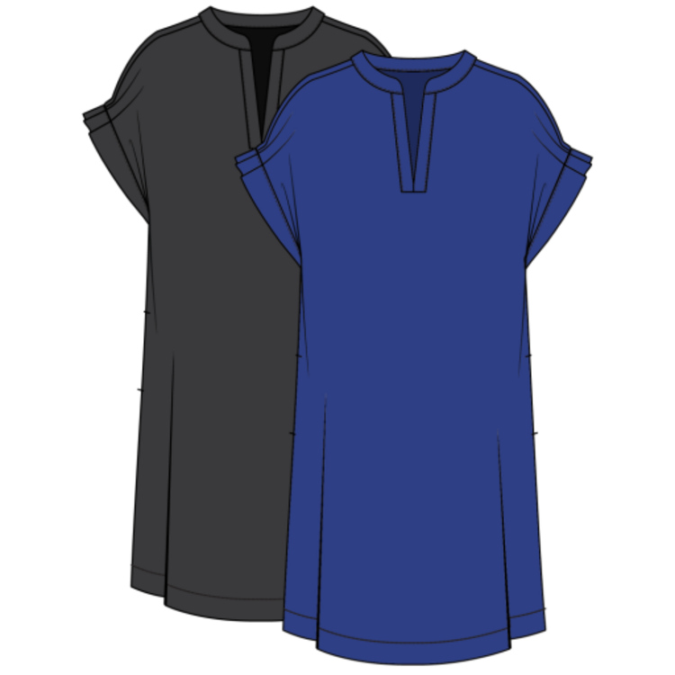 Tribal SHIFT DRESS W/ SLV DTL & PKTS-955O