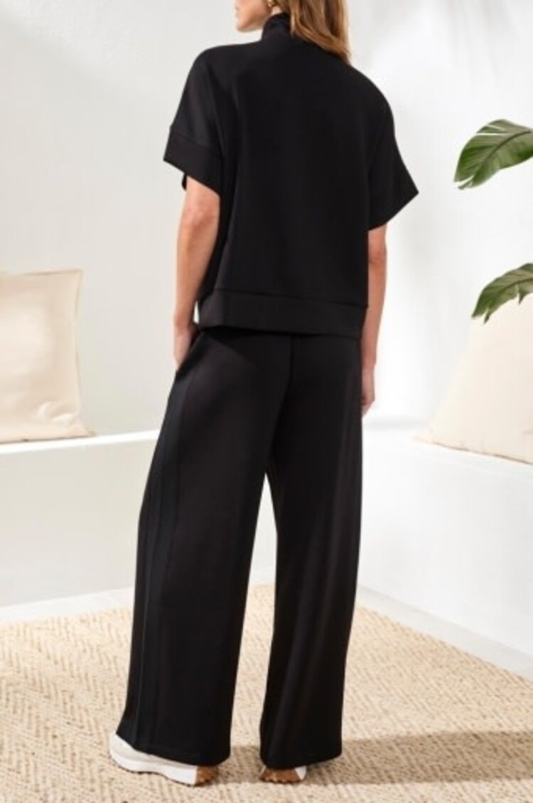 Tribal TECHNO LUX - S/S MOCK NECK TOP W/ZIPPER-3019O