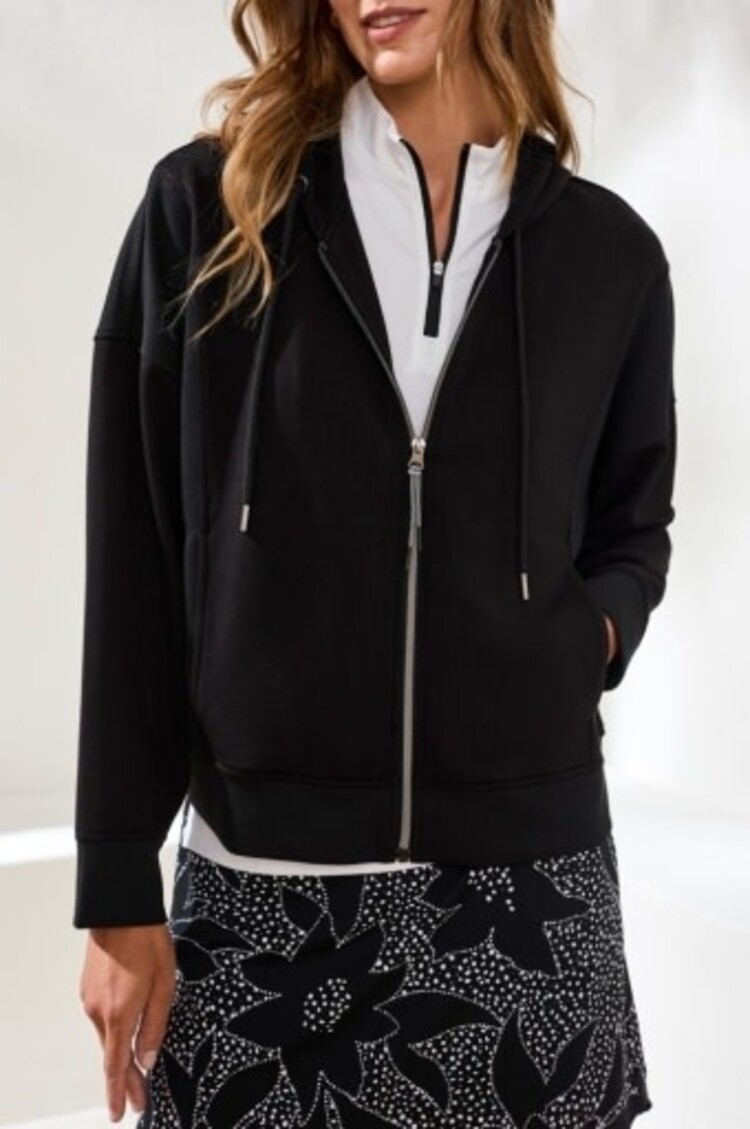 Tribal TECHNO LUX - L/S HOODED CARDIGAN W/COMBO-SANDDUNE