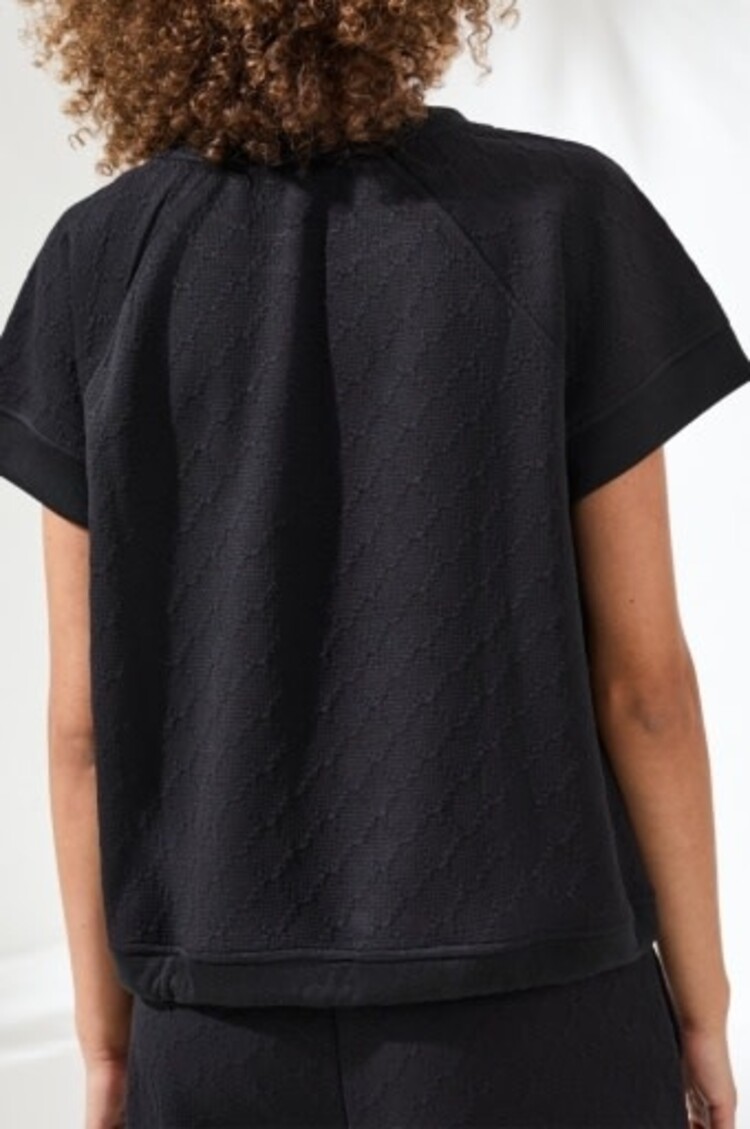 Tribal CREW NECK TOP W/DRAWCORD-2463O