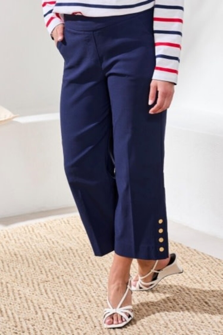 Tribal FLATTEN IT PULL ON CAPRI W/ SNAP VENT-BEACH