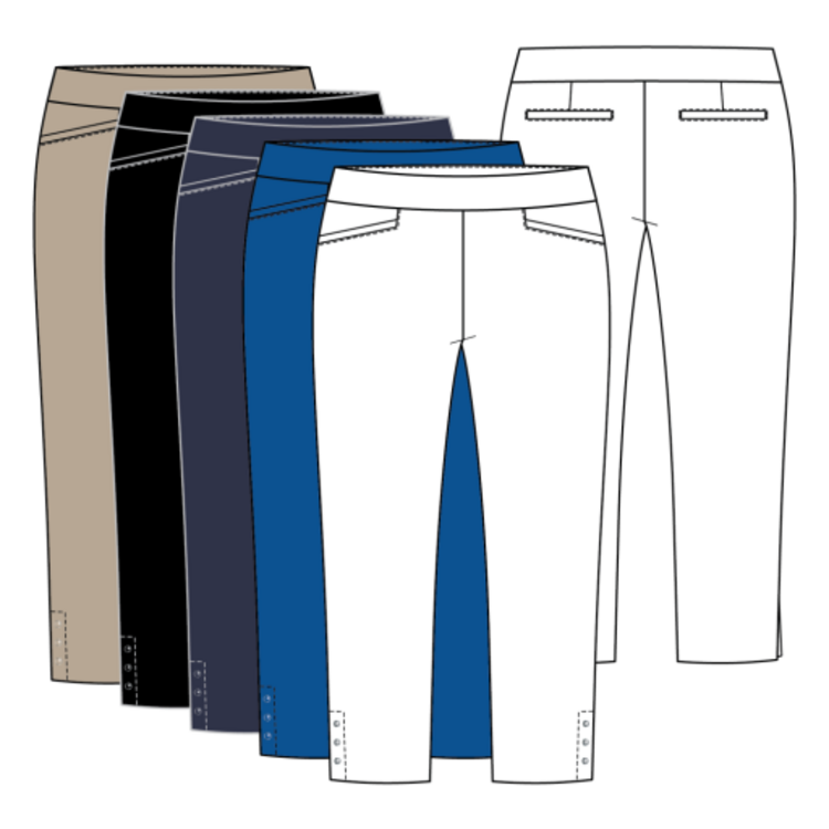 Tribal FLATTEN IT PULL ON CAPRI W/ SNAP VENT-BLACK