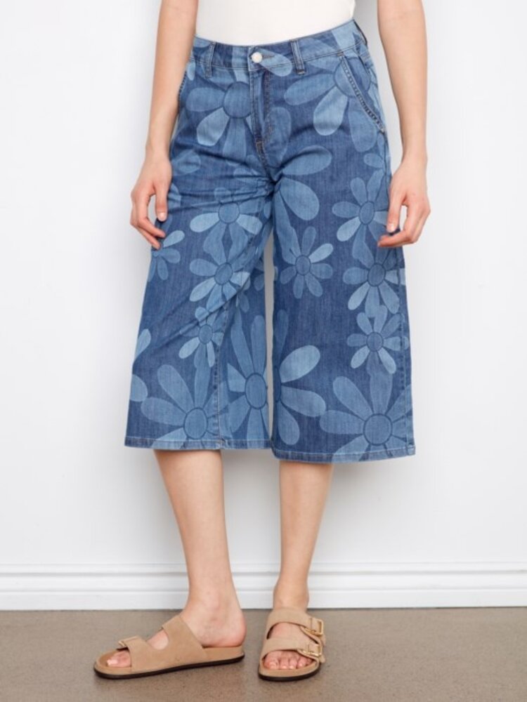 Charlie B Charlie B Flower Print Crop Jean C5761P