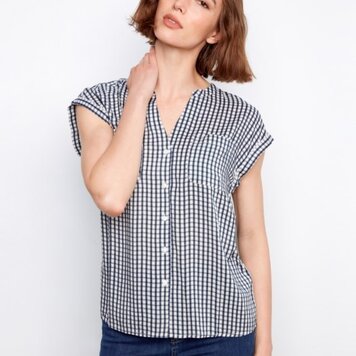 Charlie B Charlie B Short Sleeve Blouse C4692