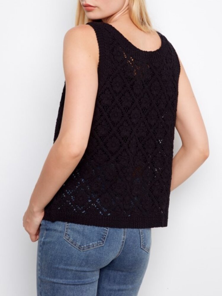 Charlie B Charlie B Crochet Sleeveless Vest C4665