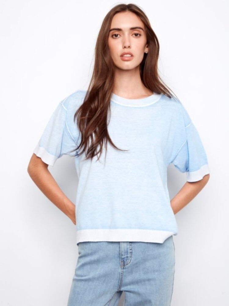 Charlie B Charlie B Short Sleeve Sweater C2947V