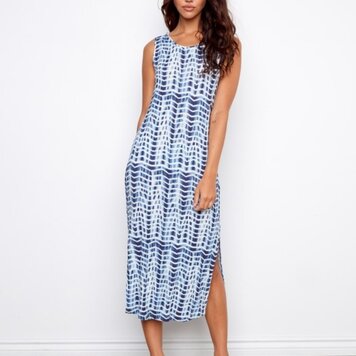 Charlie B Charlie B Printed Sleeveless Scoop Neck Long Knit Dress C3213