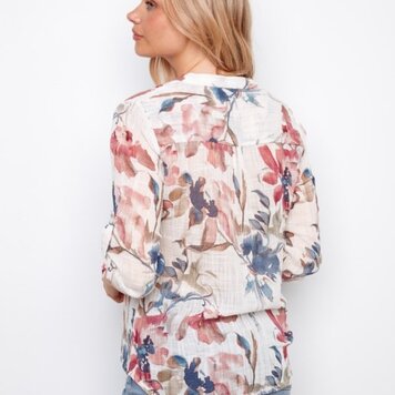 Charlie B Charlie B Printed Roll Up Sleeve C4188
