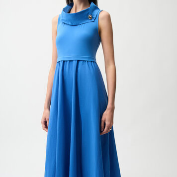 Joseph Ribkoff Joseph Ribkoff Silky Knit And Memory Fit and Flare Dress With Shawl Collar 261274